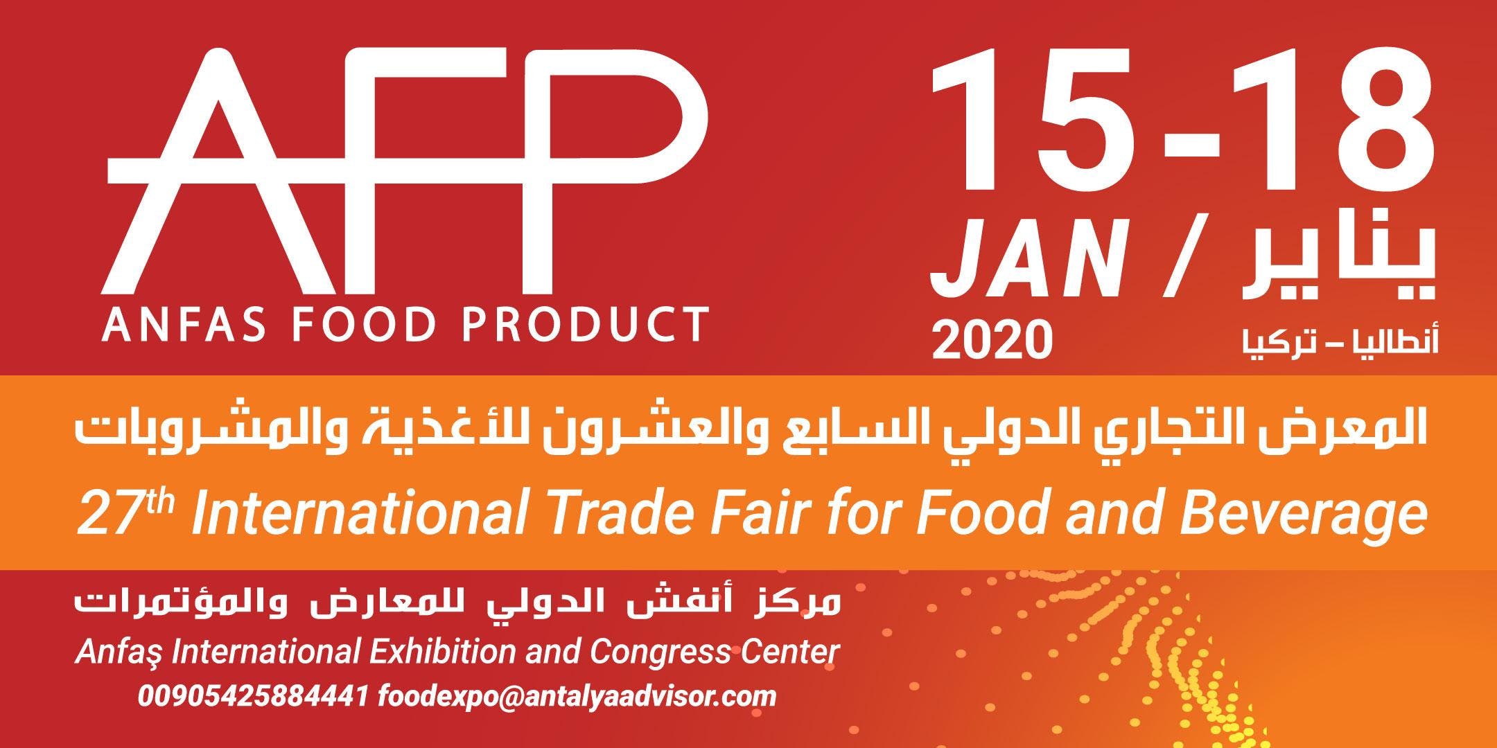 27th Anfas International Trade Fair For Food & Beverage Etkinlik Afişi