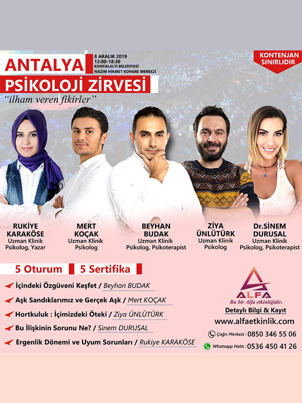 Antalya Psikoloji Zirvesi Etkinlik Afişi
