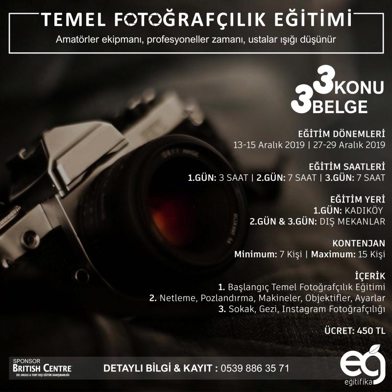 Temel Fotoğrafçılık Eğitimi Etkinlik Afişi