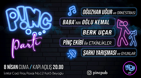 Pinç Pub Party Oğuzhan Uğur Ve Orkestrası Etkinlik Afişi