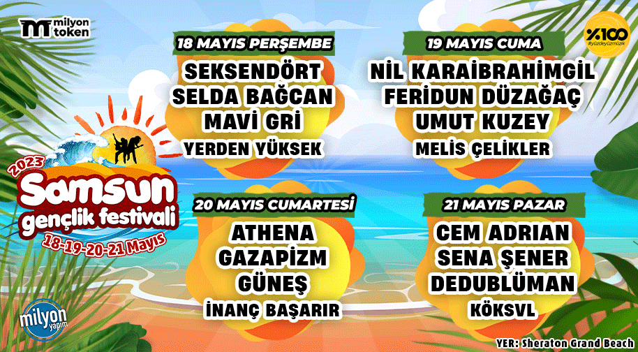 Samsun Gençlik Festivali 2023 Cuma Etkinlik Afişi