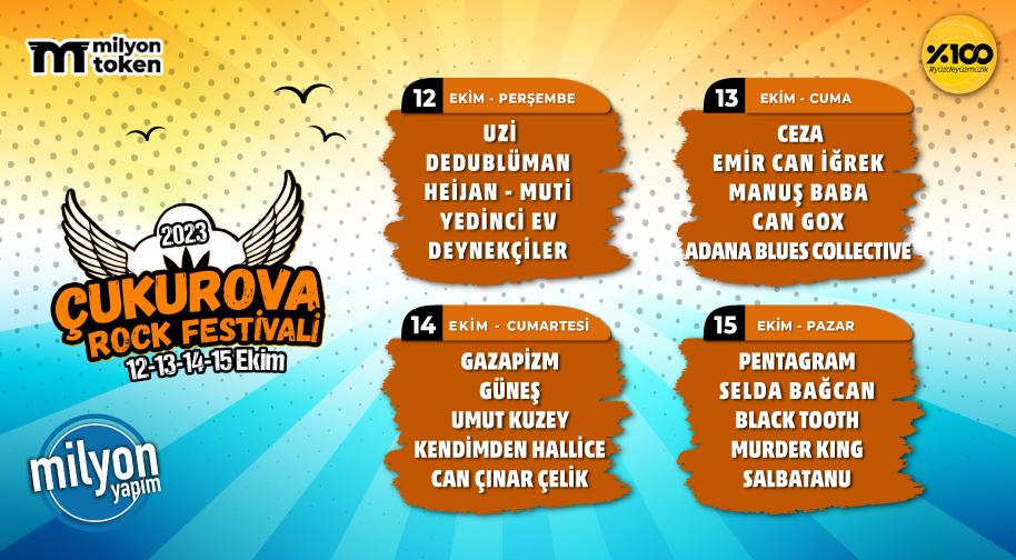 Çukurova Rock Festivali 2023 - Perşembe Etkinlik Afişi