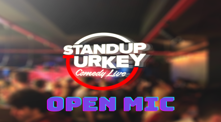 English Stand-Up Comedy Open Mic Etkinlik Afişi