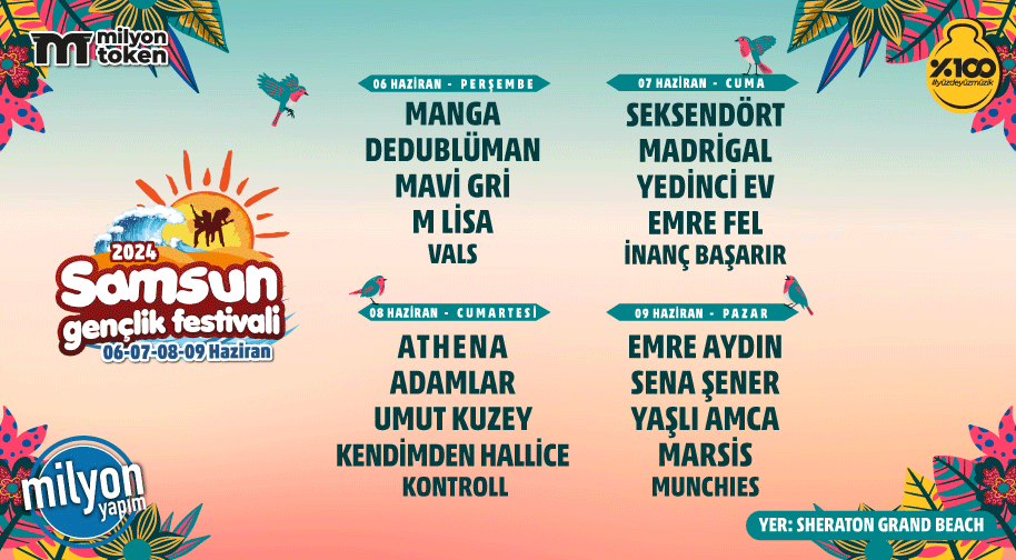 Samsun Gençlik Festivali - Cuma Etkinlik Afişi