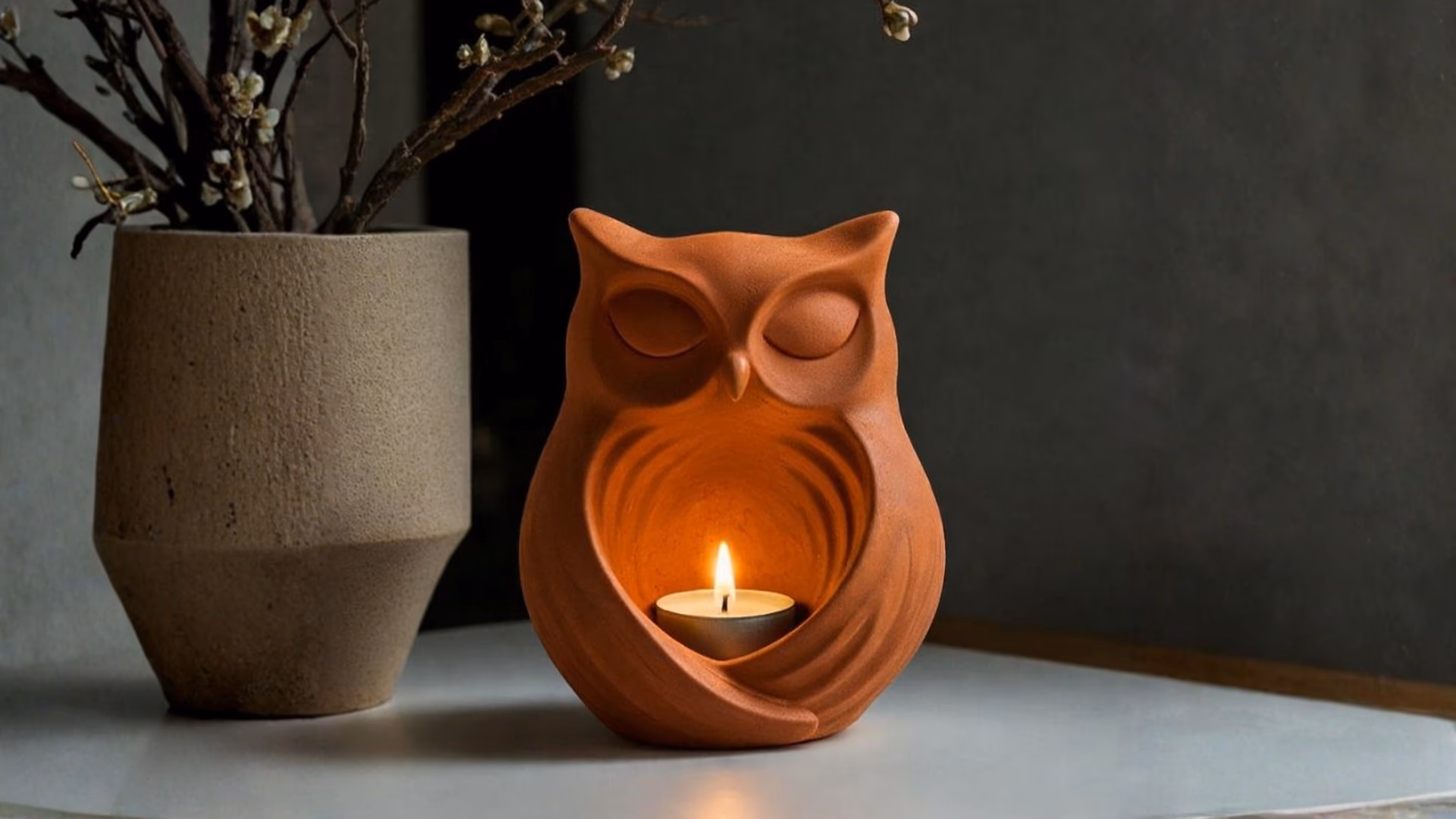 Heykel - Baykuş Mumluk