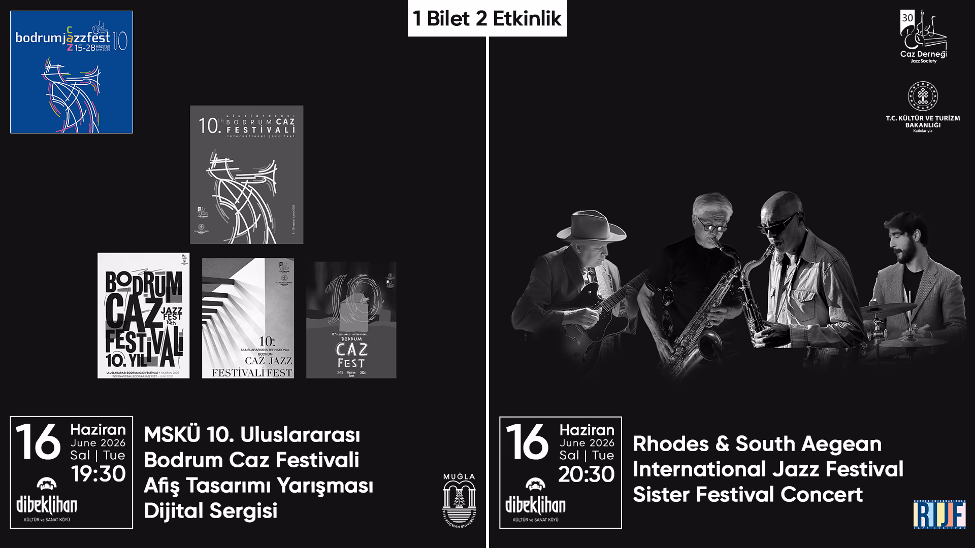 1 Bilet 2 Etkinlik: Rhodes Jazz & Dijital Sergi
