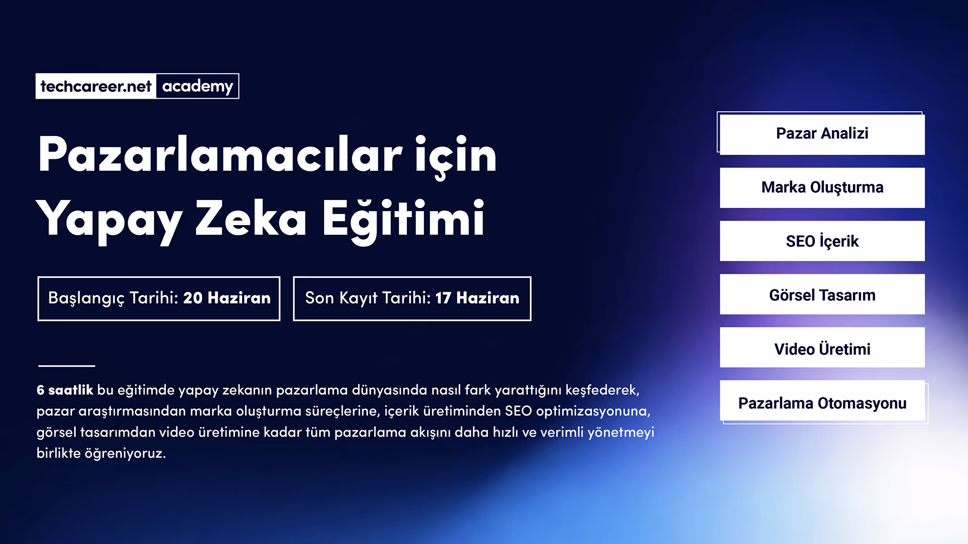Pazarlamacılar için Yapay Zeka Eğitimi: Araştırma, Marka, İçerik, Görsel & Video