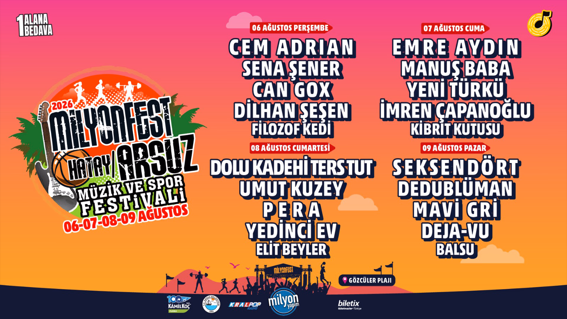 MilyonFest Arsuz 2026 - Cuma