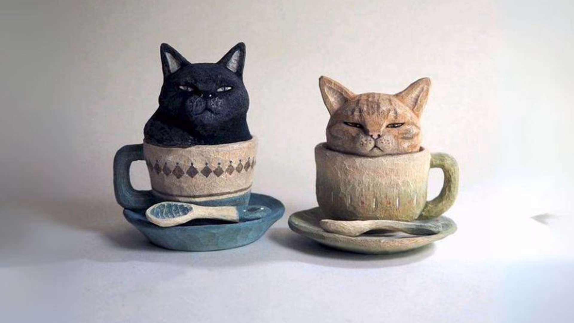 Heykel - Fincan Kedi