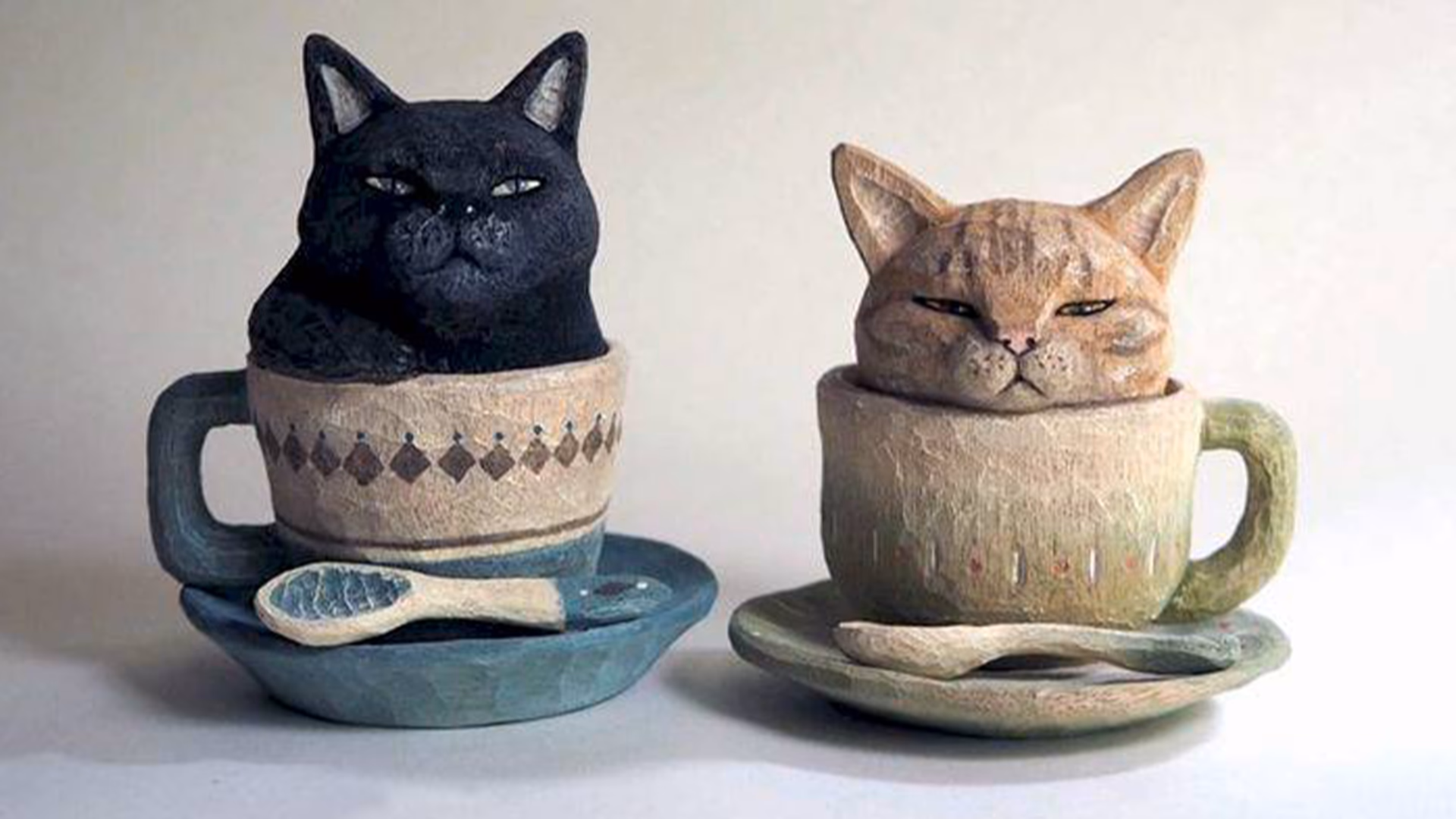 Heykel - Fincan Kedi